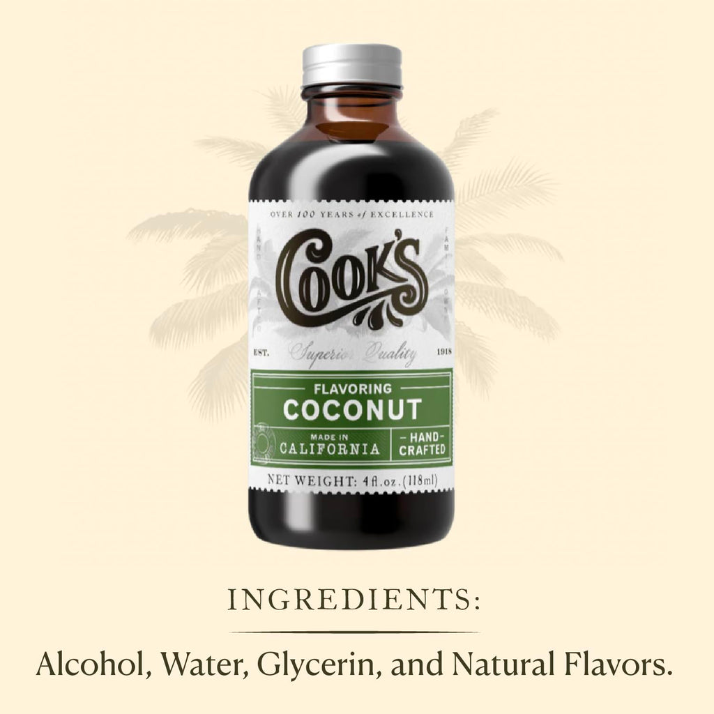 Cook's Coconut Flavoring for Cakes, Cookies & Ice Cream, 8 oz