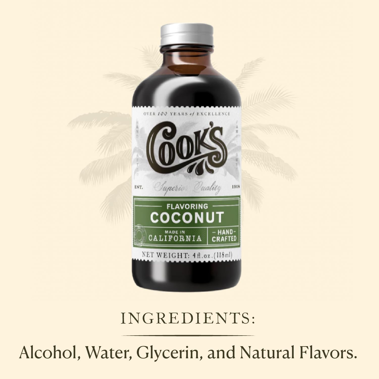 Cook's Coconut Flavoring for Cakes, Cookies & Ice Cream, 8 oz