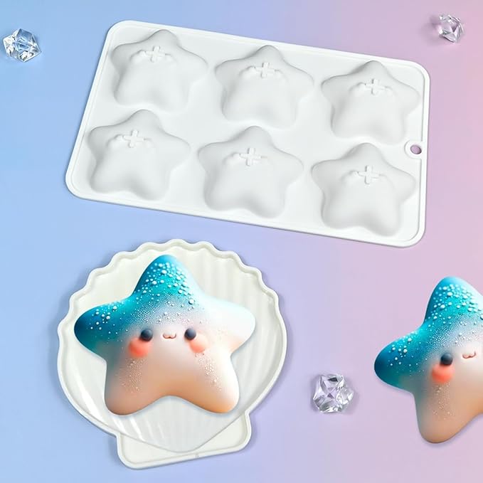 mostsom Cute Star Cartoon Shaped Dessert Mousse Molds 3d Silicone Cake Mold Muffin Pan Baking Tools For Cakes Decorating Supplies (M_ Star)