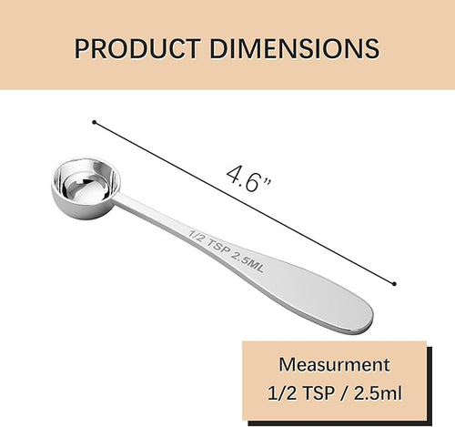 1PCS 1/2TSP(2.5ML) Measuring Spoon, 18/8(304) Stainless Steel Tablespoon