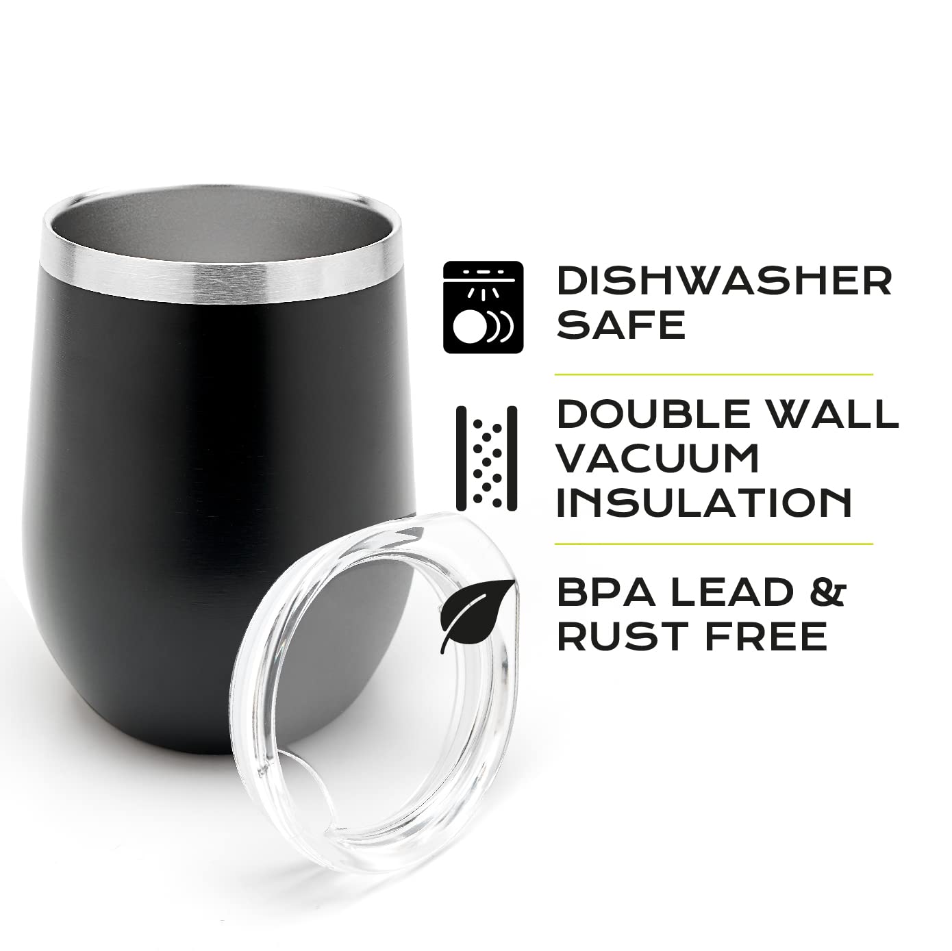 BALIBETOV 5-Piece Large Yerba Mate Cup and Bombilla Kit – Yerba Mate Gourd with Lid, 2 Bombilla Mate Straws, Cleaning Brush, Double-Wall Stainless Steel Mate Cup Set