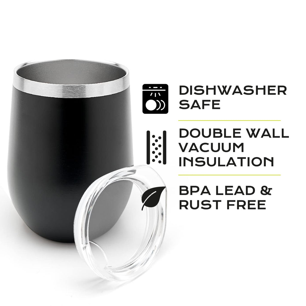 BALIBETOV 5-Piece Large Yerba Mate Cup and Bombilla Kit – Yerba Mate Gourd with Lid, 2 Bombilla Mate Straws, Cleaning Brush, Double-Wall Stainless Steel Mate Cup Set