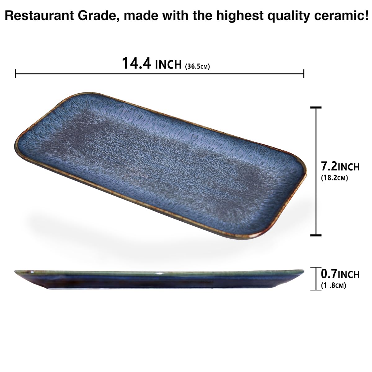 jinsongdafa Porcelain Plate Set Large Serving Tray Set of 4, Reusable Serving Platters for Party Food, Cookie, Appetizer, Charcuterie, Snack, Dessert Display,Stackable Kitchen Dish 14.4 INCH