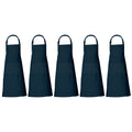 RAJRANG Chef Apron for Women Men - Pockets Cotton Kitchen Cooking Full Length Aprons Reflecting Pond 35x27 Inches Pack of 5