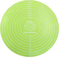 Hitefu 12 Inch Round Silicone Cake Mat, Silicone Baking Mat with Measurement for Cake Turntable & Rolling Dough (Green)