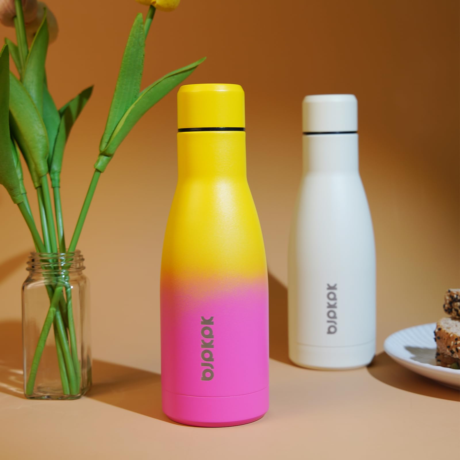 BJPKPK 12 oz Small Mini Water Bottle, Insulated Stainless Steel Flask