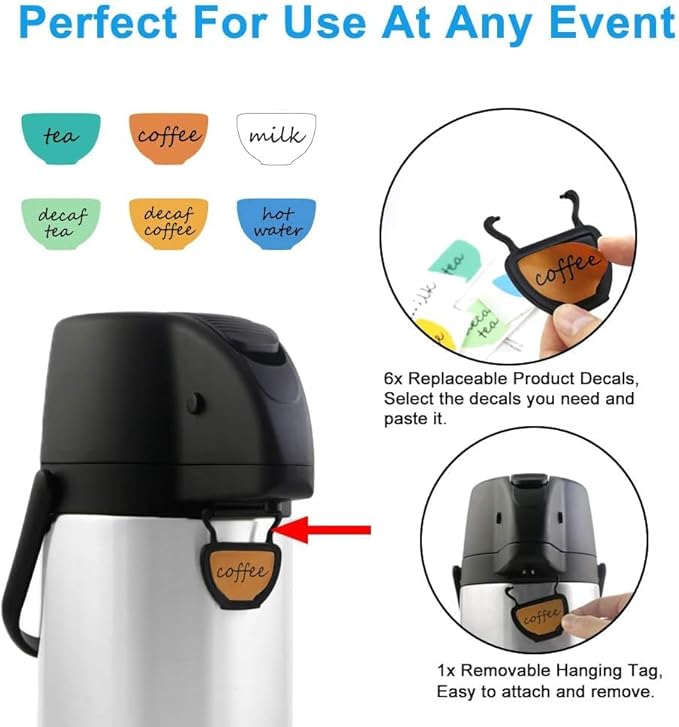Airpot Coffee Dispenser Thermal with Pump,2.2L/74 Oz Insulated Stainless Steel Large Airpot Coffee Carafe Lever Action for Hot/Cold Water,Thermal Carafes for Hot Cocoa for Parties