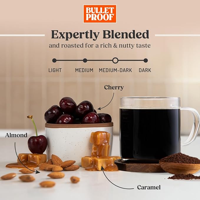 Bulletproof The Mentalist Medium-Dark Roast Whole Bean Coffee, 12 Ounces, Clean Coffee Tested for Toxins, Packaging May Vary
