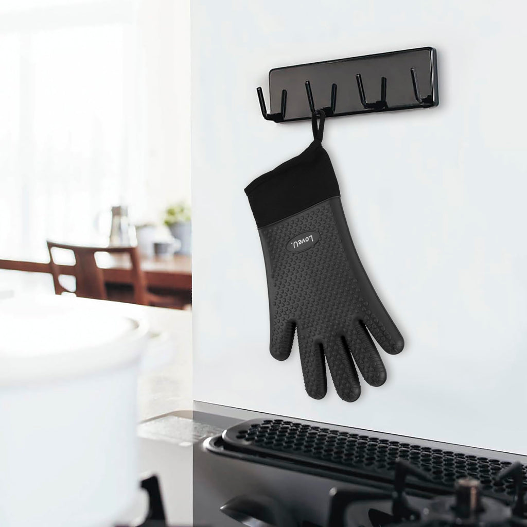 Silicone Oven Mitts Gloves - Heat Resistant, Non-Slip for BBQ, Grilling