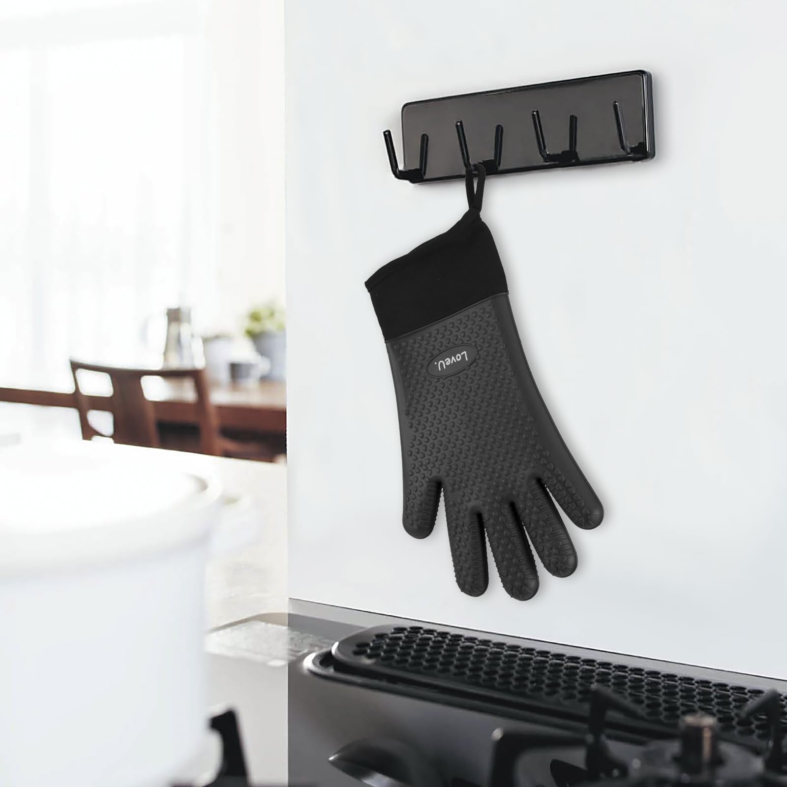 Silicone Oven Mitts Gloves - Heat Resistant, Non-Slip for BBQ, Grilling