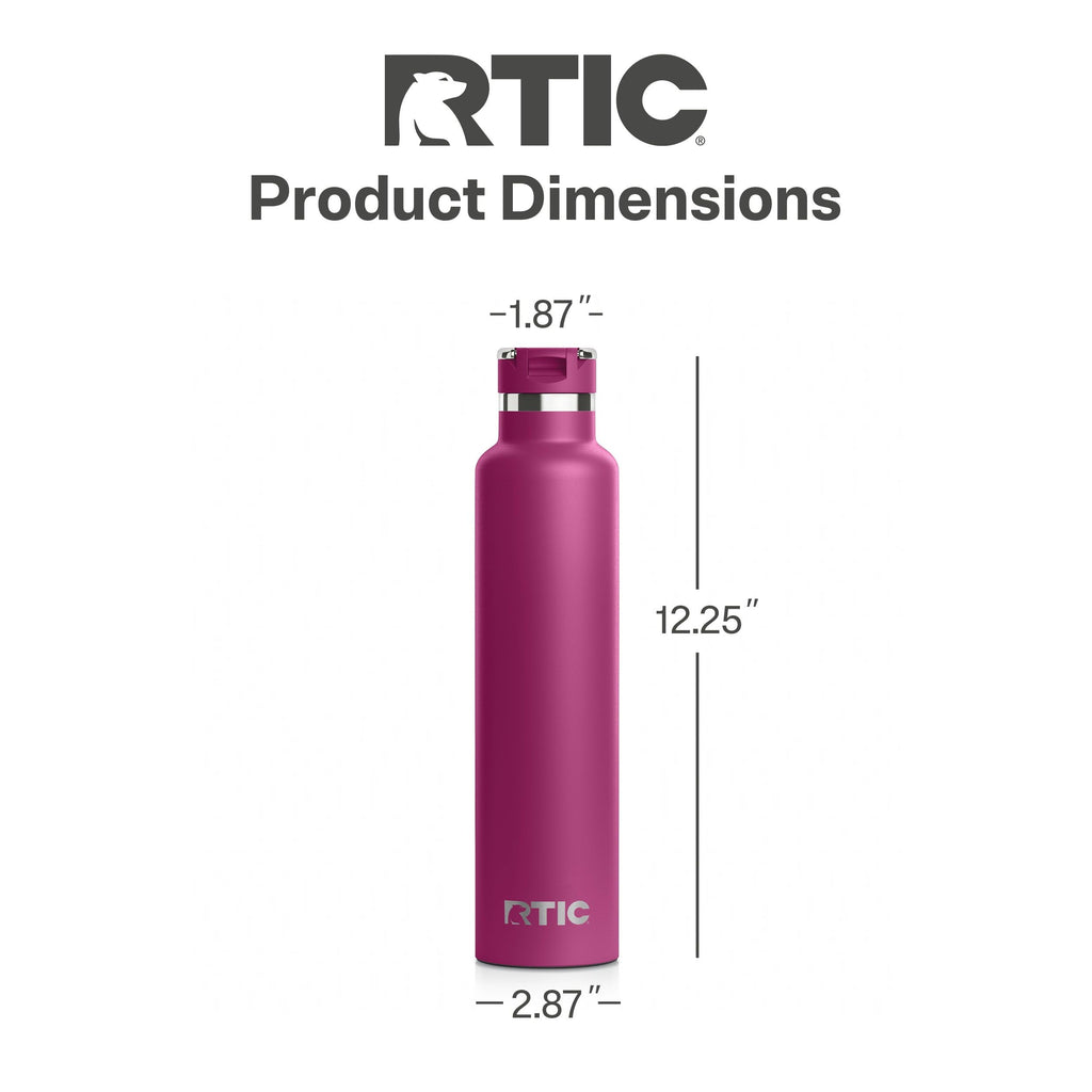 RTIC 26oz Journey Water Bottle, Ceramic Lined, Very Berry