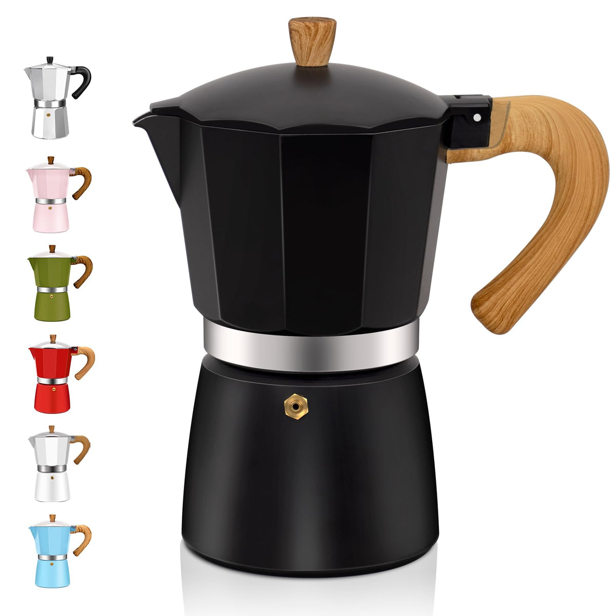 DITOSH 6 Cup Aluminum Espresso Stovetop Moka Pot Express Coffee Maker Percolator Italian Classic Mocha Coffee Machine for Italian and Cuban Cafe Brewing for Home & Camping 300ml 10oz