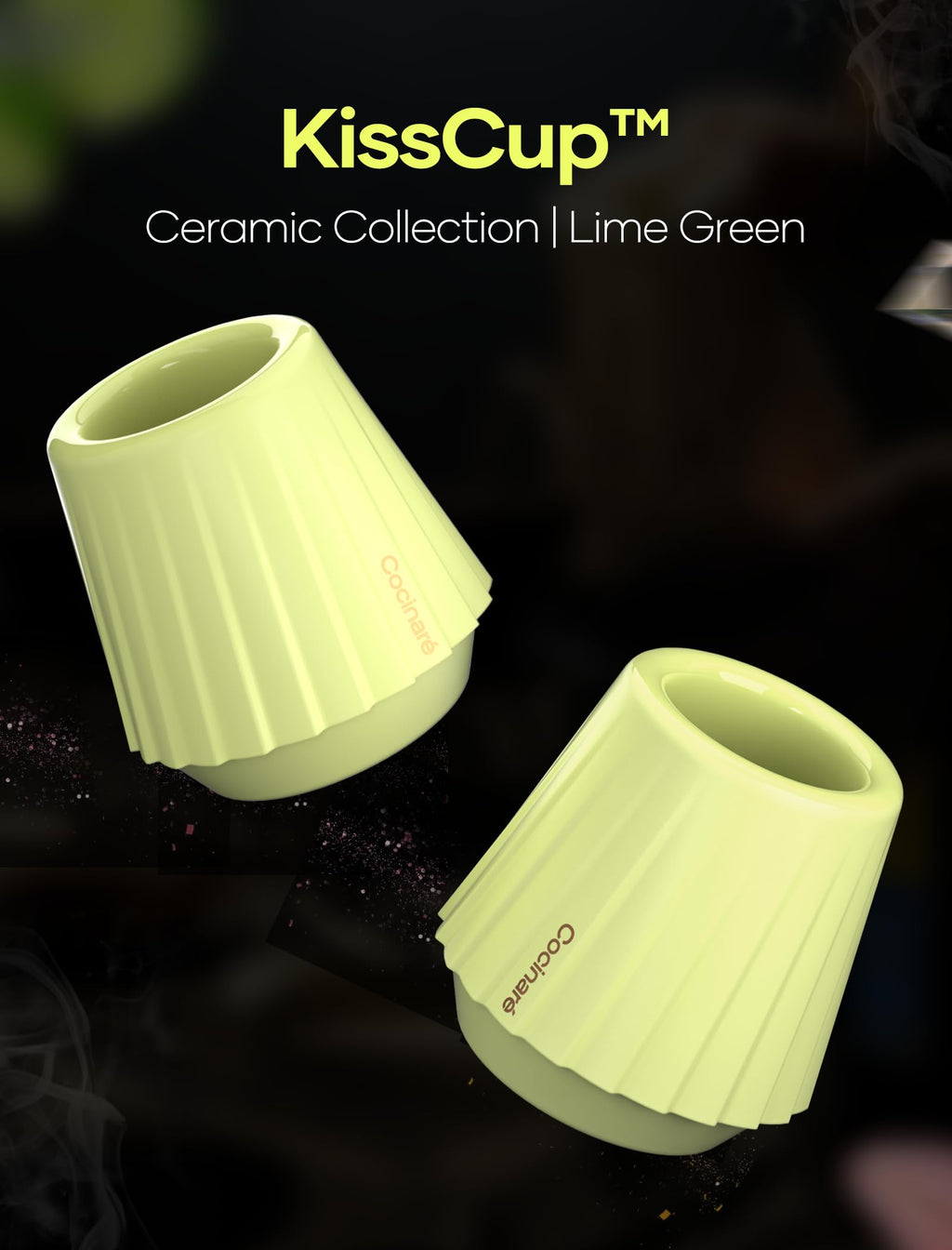 Cocinare KissCup Ceramic Espresso Cup – 2.2oz Demitasse Cup for Espresso