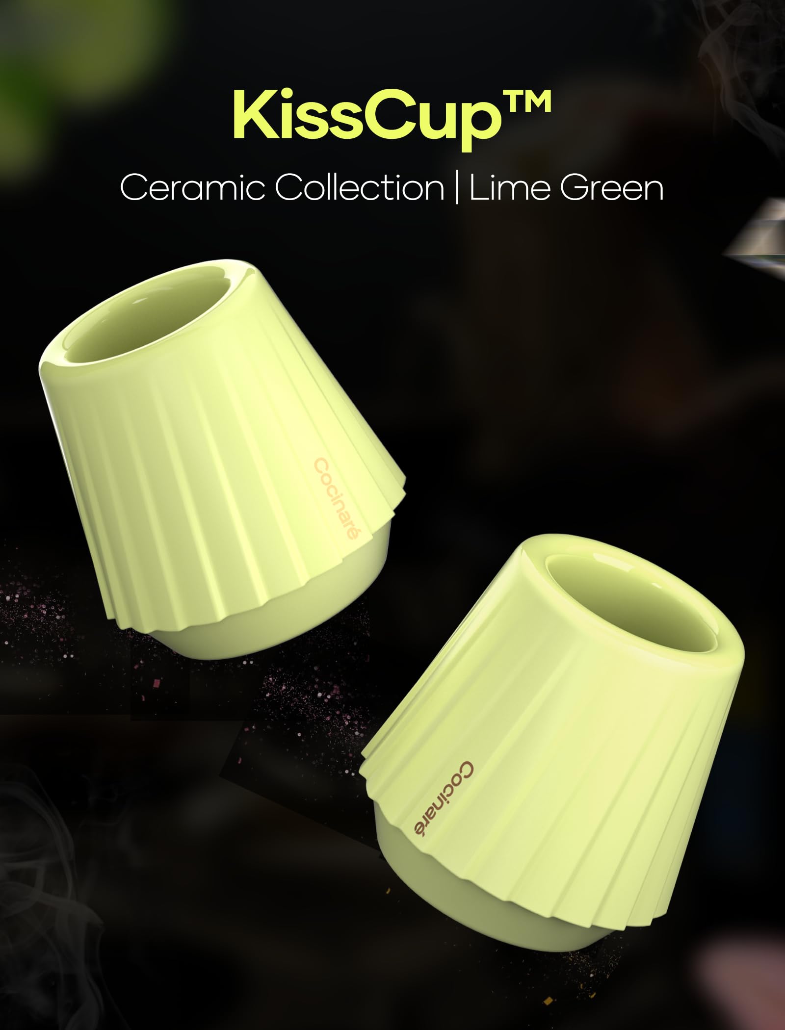 Cocinare KissCup Ceramic Espresso Cup – 2.2oz Demitasse Cup for Espresso