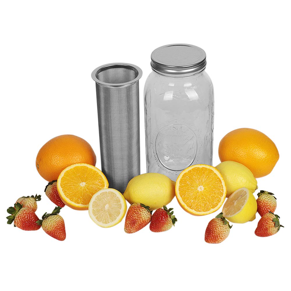 Cold Brew Coffee Maker Filter for 2Quart/64ounce Wide Mouth Mason Jar-Iced Coffee&Tea&Fruit Maker (Jar NOT Included)