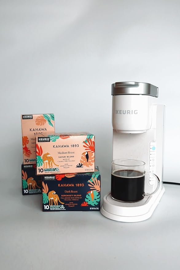 Kahawa 1893 Dark Roast Coffee K-Cup Pods Serengeti Blend (20 Count) - As Seen on Shark Tank, Low Acid, High Antioxidants, Naturally Sweet, Organically Grown, Ethically & Sustainably Sourced