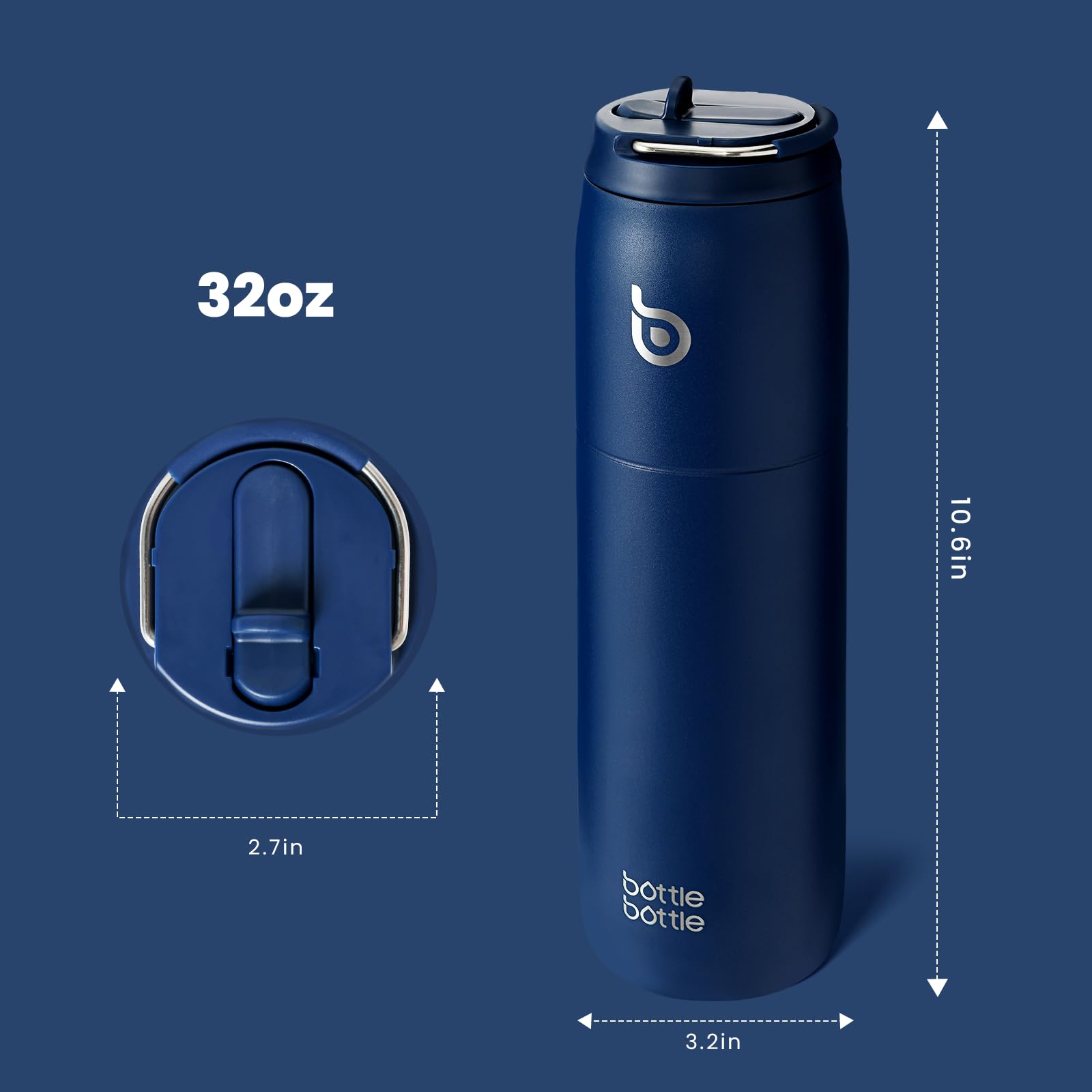 BOTTLE BOTTLE Stainless Steel Water Bottle 32 oz indigo blue