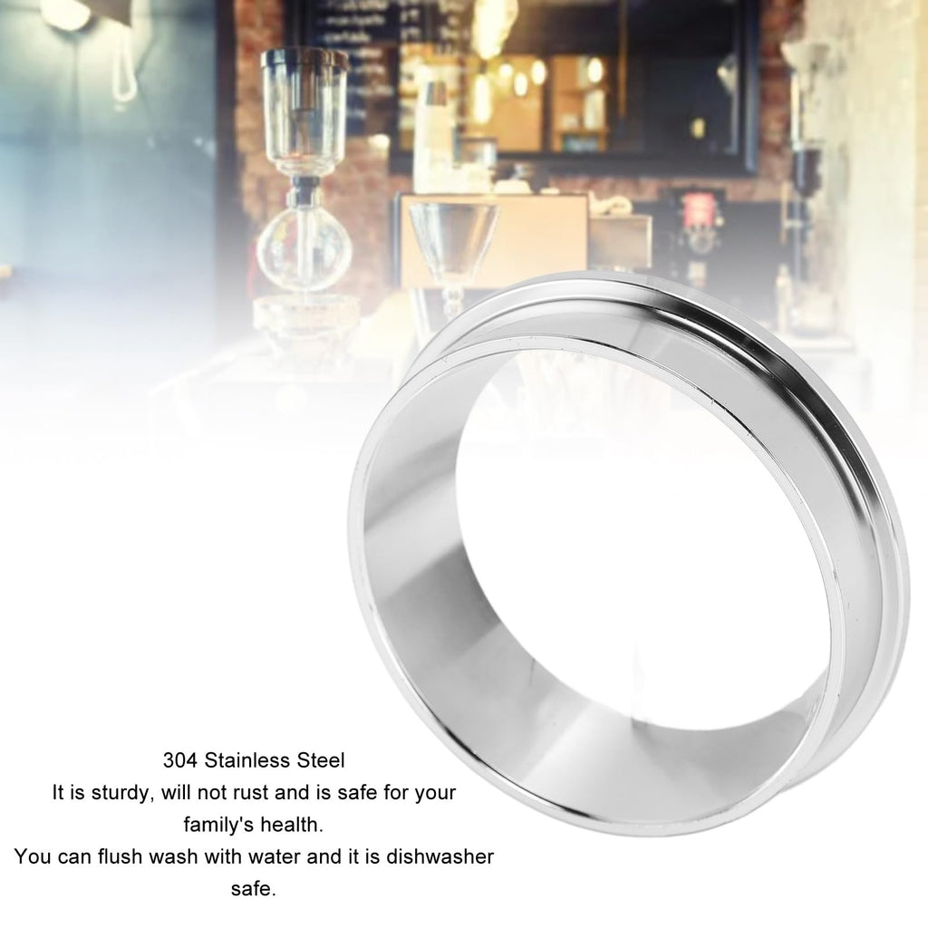 Sunicon 57.5MM Espresso Dosing Funnel, 304 Stainless Steel Coffee Dosing Ring Catcher Ring, Universal Coffee Dosing Ring Replacement for Home Coffee Machine Tools(Silver)