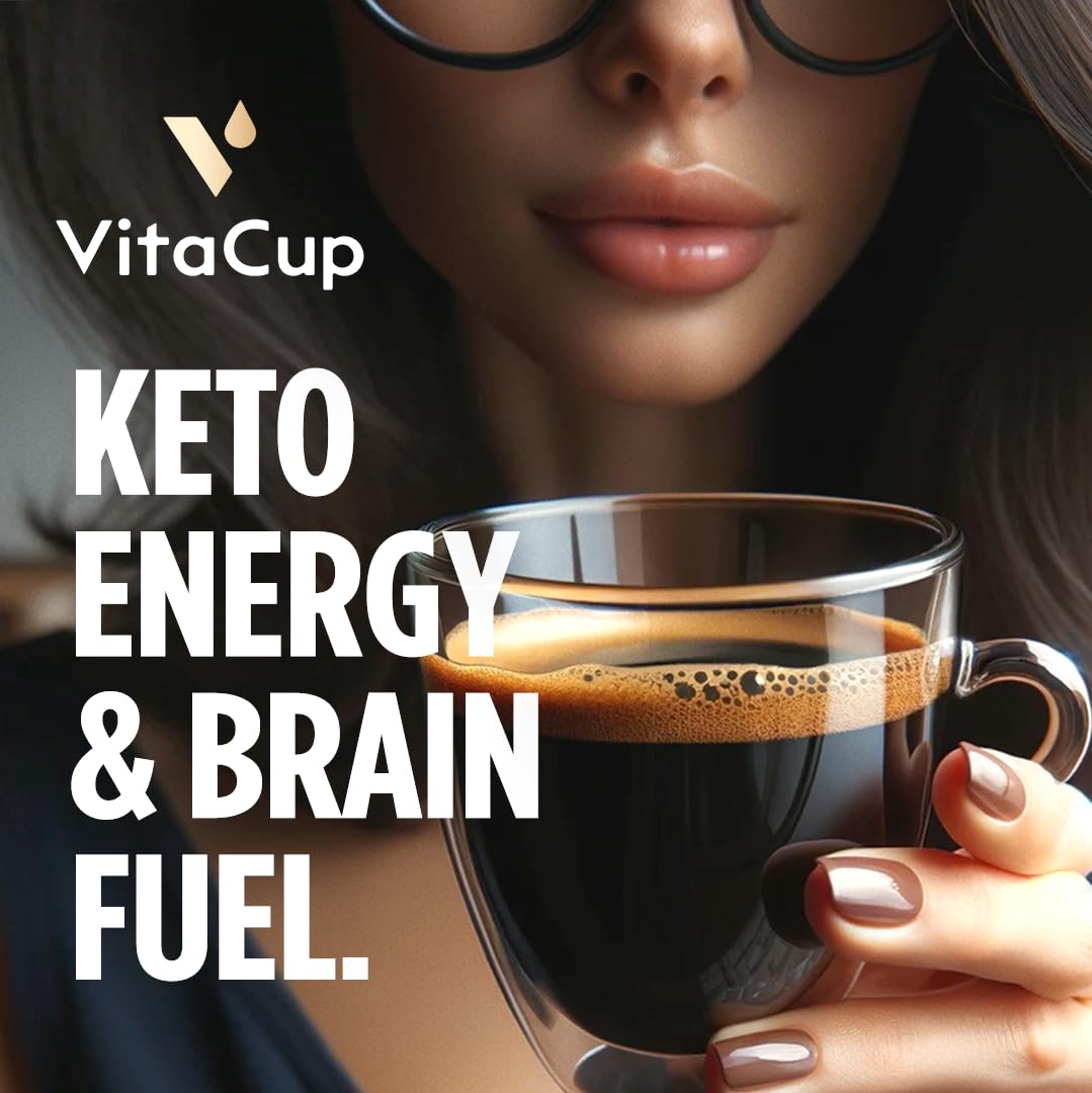 VitaCup Genius Keto Medium Dark Roast Ground Coffee, 40oz, 4 Bags