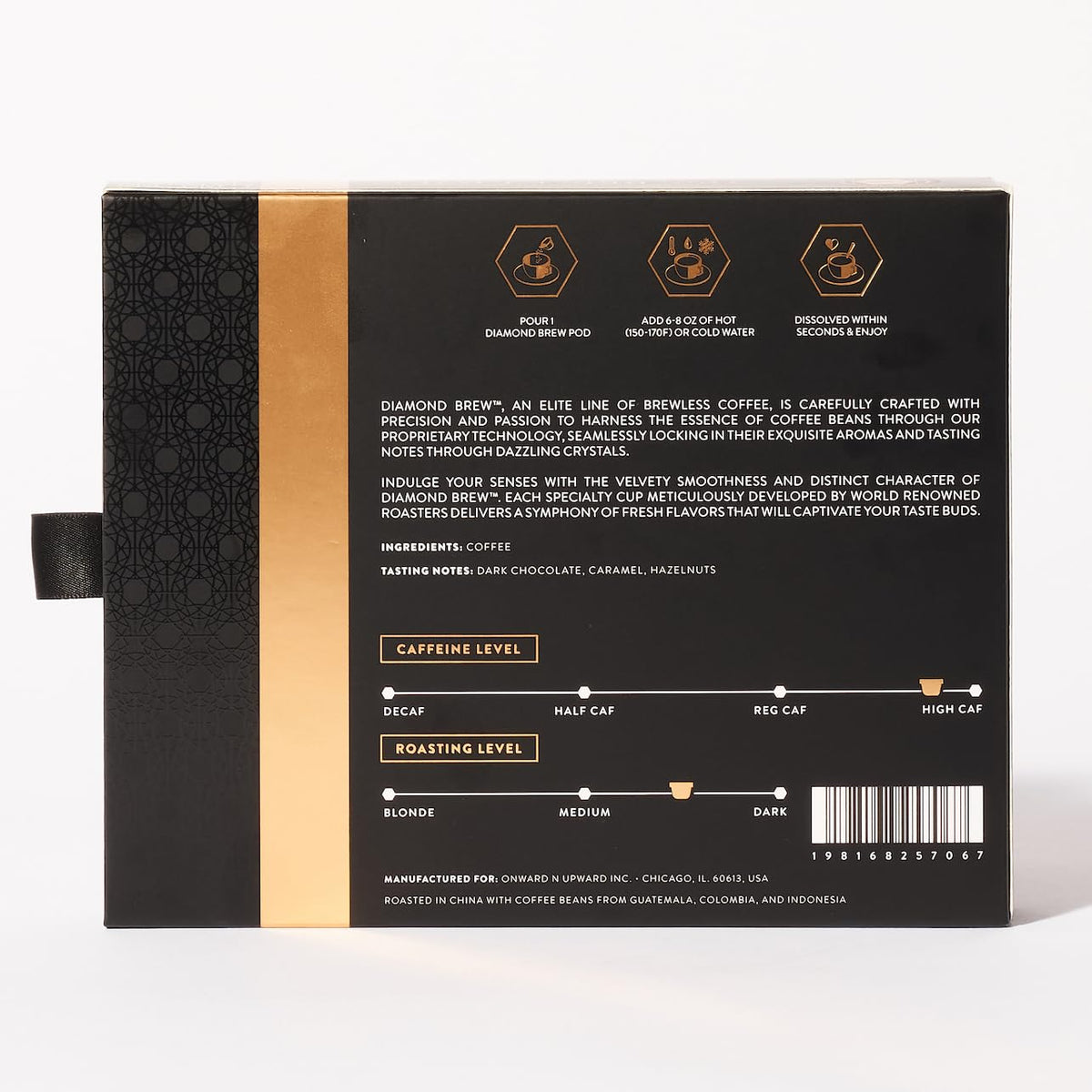 Diamond Brew Espresso, 160mg Caffeine, Hot/Iced Instant, 12 Count, Arabica