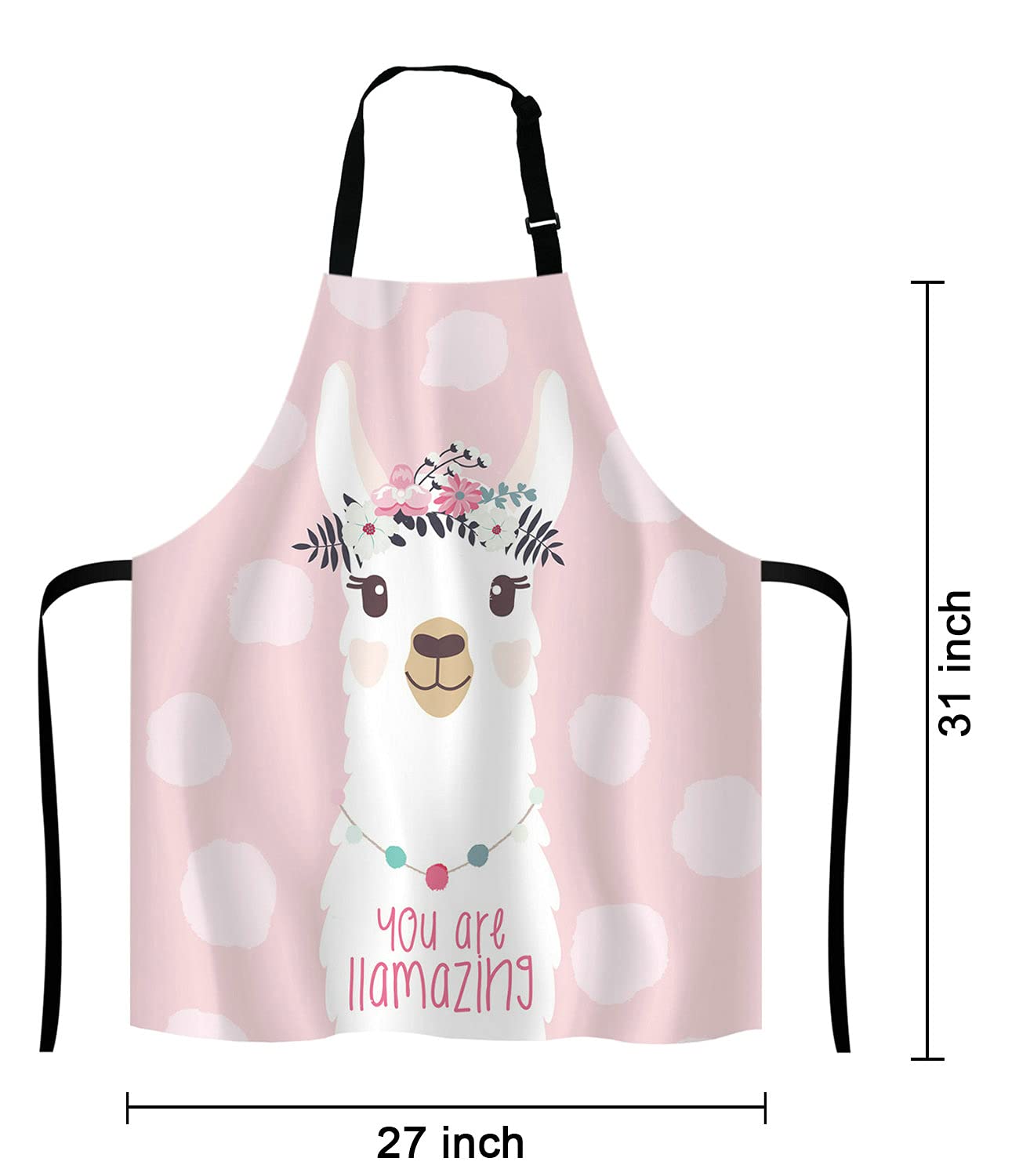 Lefolen Llama with fun quote You are llamazing Bib Apron with Adjustable Neck for Men Women,Suitable for Home Kitchen Cooking Waitress Chef Grill Bistro Baking Apron