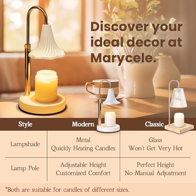 Candle Warmer Lamp with Timer, Round Diamond Home Decor Gifts for Mom Women, Gold Diamond Lamp, Western Bedroom Accessories, Birthday Gifts for Women, Wax Warmer for Jar Candles