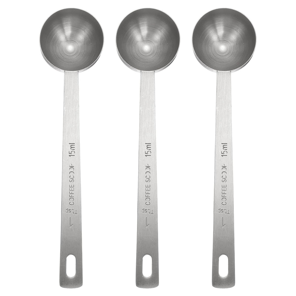 HARFINGTON 3pcs Coffee Scoop Spoon 1tbsp (3tsp, 15ml) 304 Stainless Steel Long Handle Teaspoon/Tablespoon Measuring Spoons Scoops for Tea Sugar Kitchen, Silver