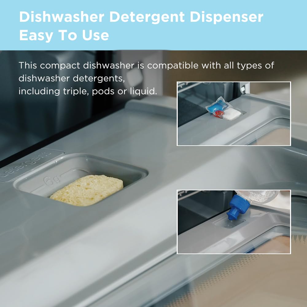 Midea Countertop Dishwasher with 1.32Gal Tank, Baby Care, 5+1 Programs