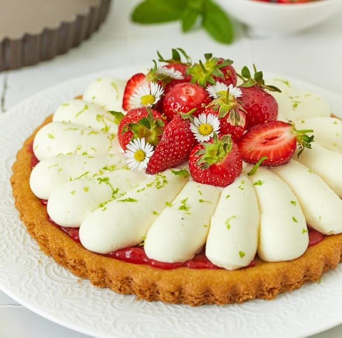 GOBEL - Non-Stick Round Fluted Tart Mold / Quiche Pan with Removable Bottom - 10 1/4"