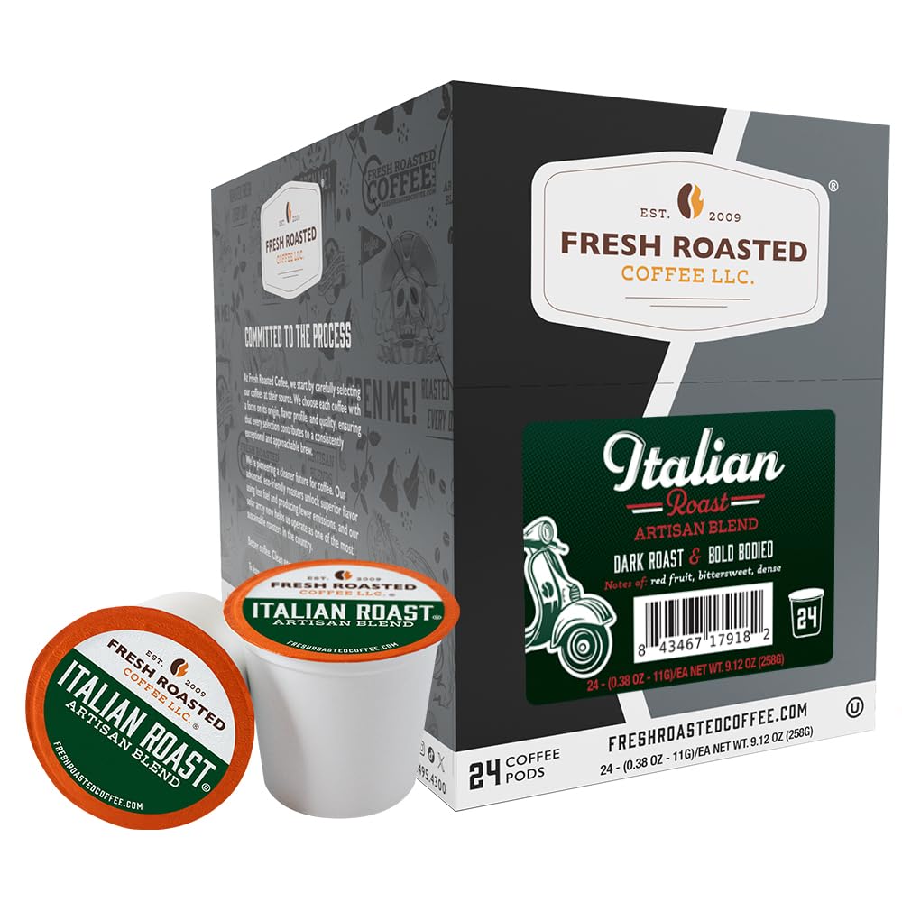 Fresh Roasted Coffee, Organic Bali Blue Moon K-Cup Pods for Keurig Brewers, Medium Roast, USDA Organic, Kosher, 24 Count (Pack of 3)