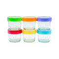 WeeSprout Glass Baby Food Storage Jars w/Lids (4 oz, 6 Pack Set) Snack, Puree, Reusable Small Containers, Breast Milk, Fridge or Freezer, Microwave & Dishwasher Safe, Essential Must Have for Infants