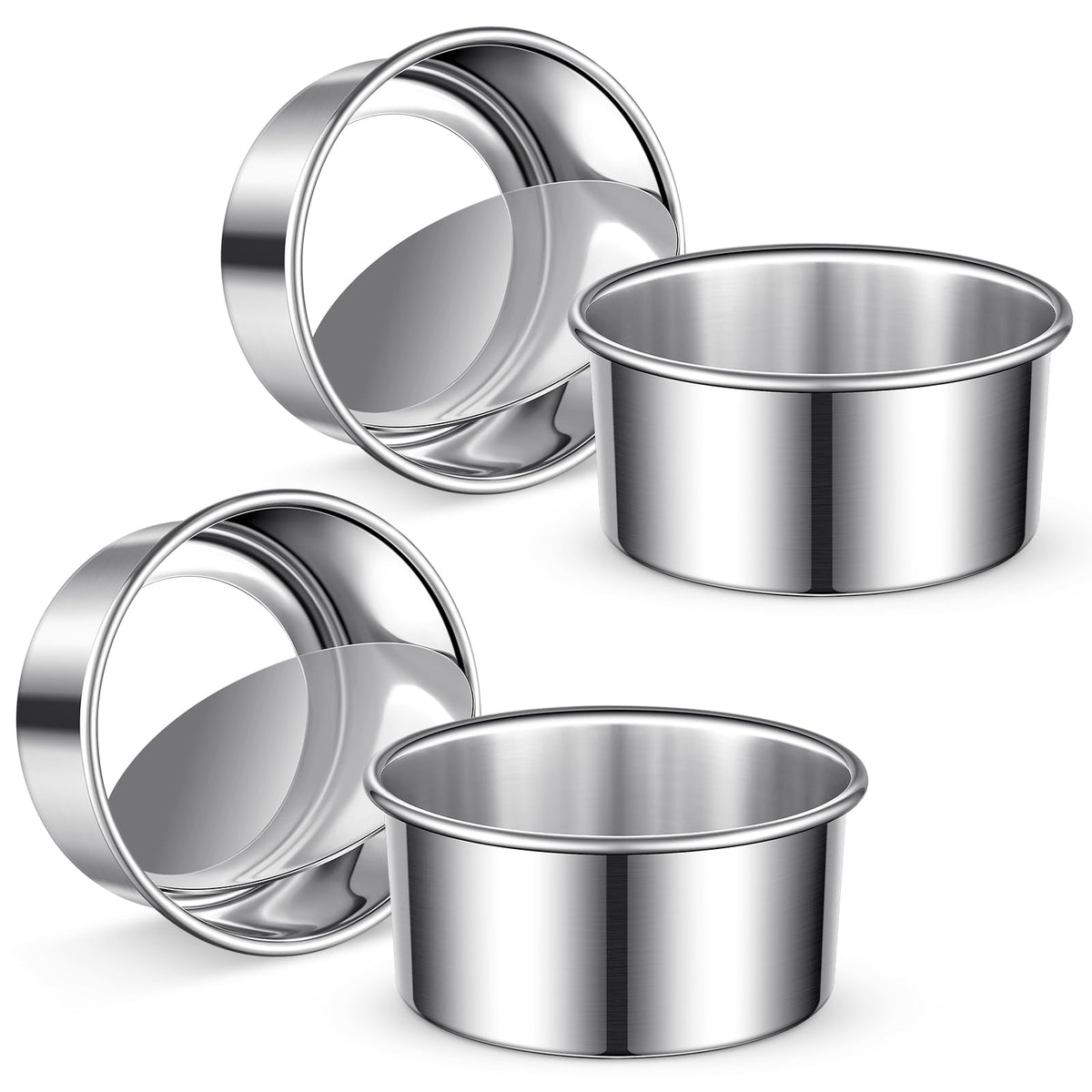E-Gtong 9-Inch Round Cake Pan, Removable Bottom, Nonstick Stainless Steel