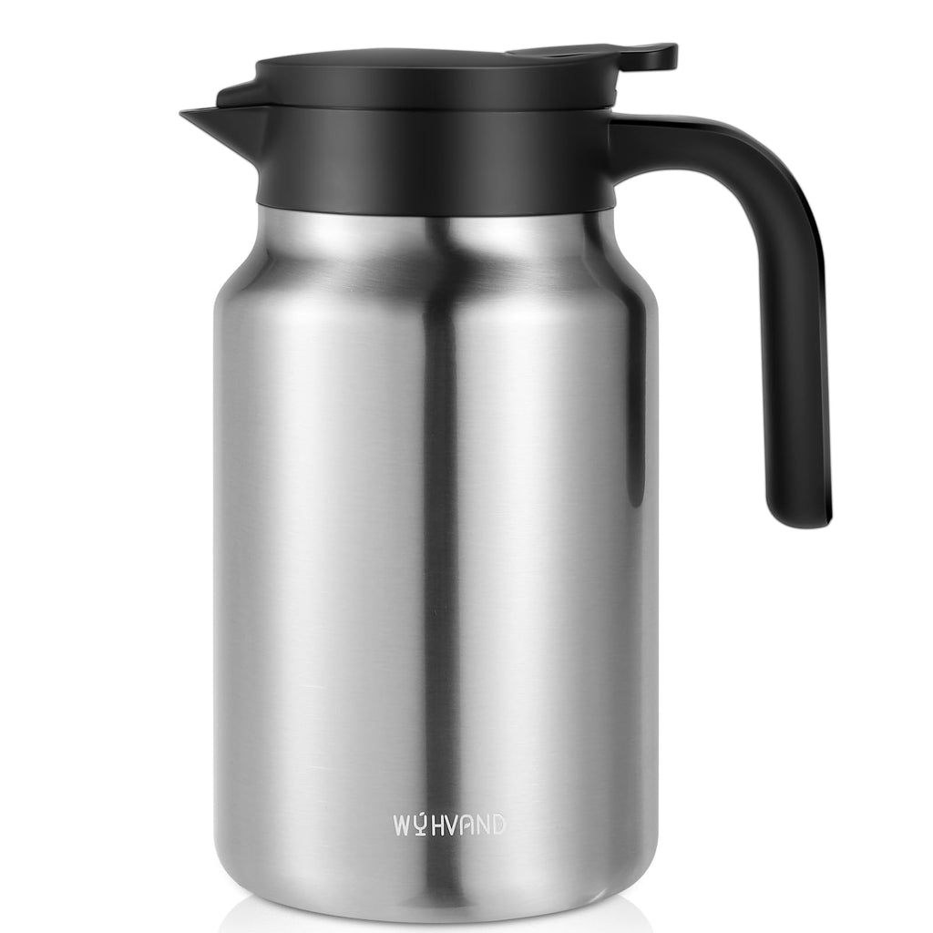 WYHVAND Insulated Coffee Carafe, 51 oz, Keeps Hot for 12H, Silver