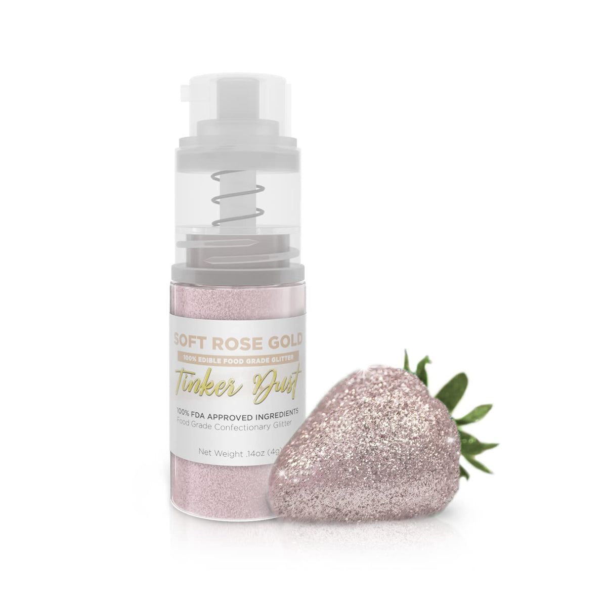 Bakell - Classic Red Tinker Dust (4g, 1x Mini Spray Pump) Edible Glitter for Food, Desserts, and Baked goods!