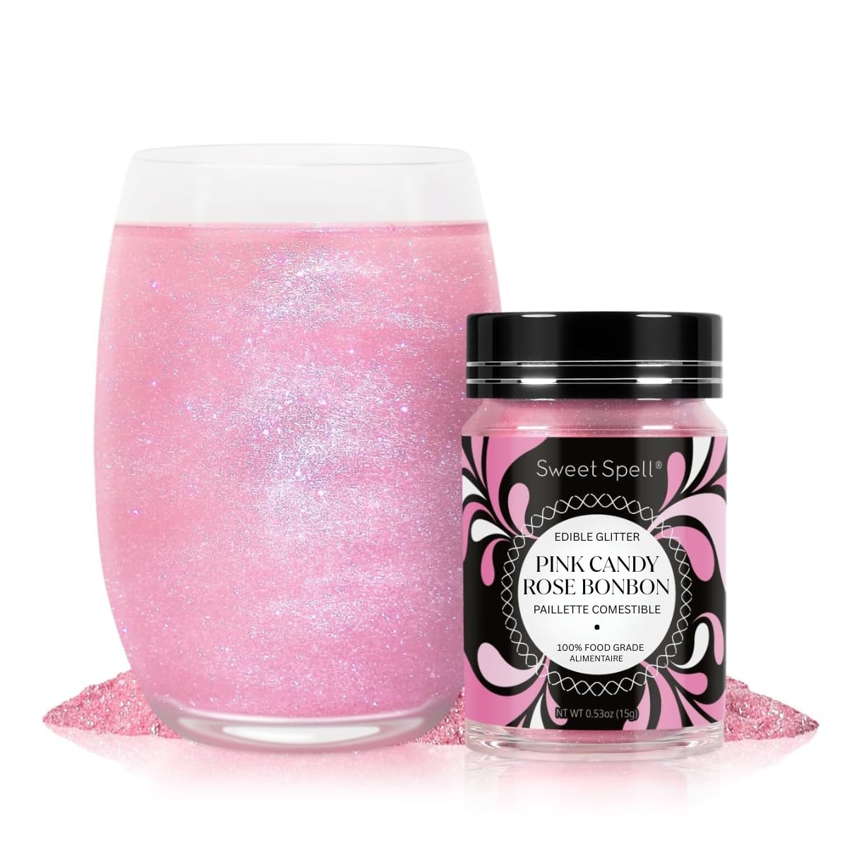 Sweet Spell Pearl Edible Glitter for Drinks, Cocktails, Cakes, Food Grade