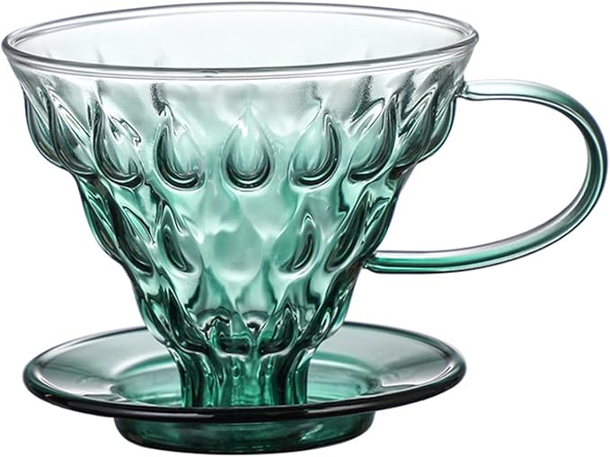 Glass Coffee Dripper, Pour Over Coffee Maker, Reusable Coffee Filter Cup