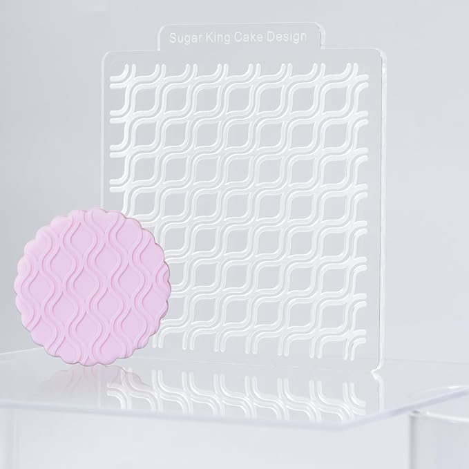 KALAIEN 3 Pack Cookie Embosser Set, Fondant Impression Mats Acrylic Embosser for Fondant Stamps, Texture Sheets for Polymer Clay, Chocolate, Cupcake Topper, Fondant Molds-Style 3