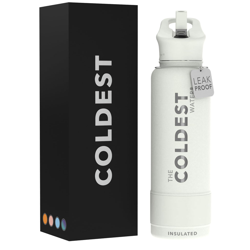 Coldest Insulated Water Bottle with Straw Lid - Stainless Steel Metal Insulated Bottle for Men & Women (Margarita, 40 oz)