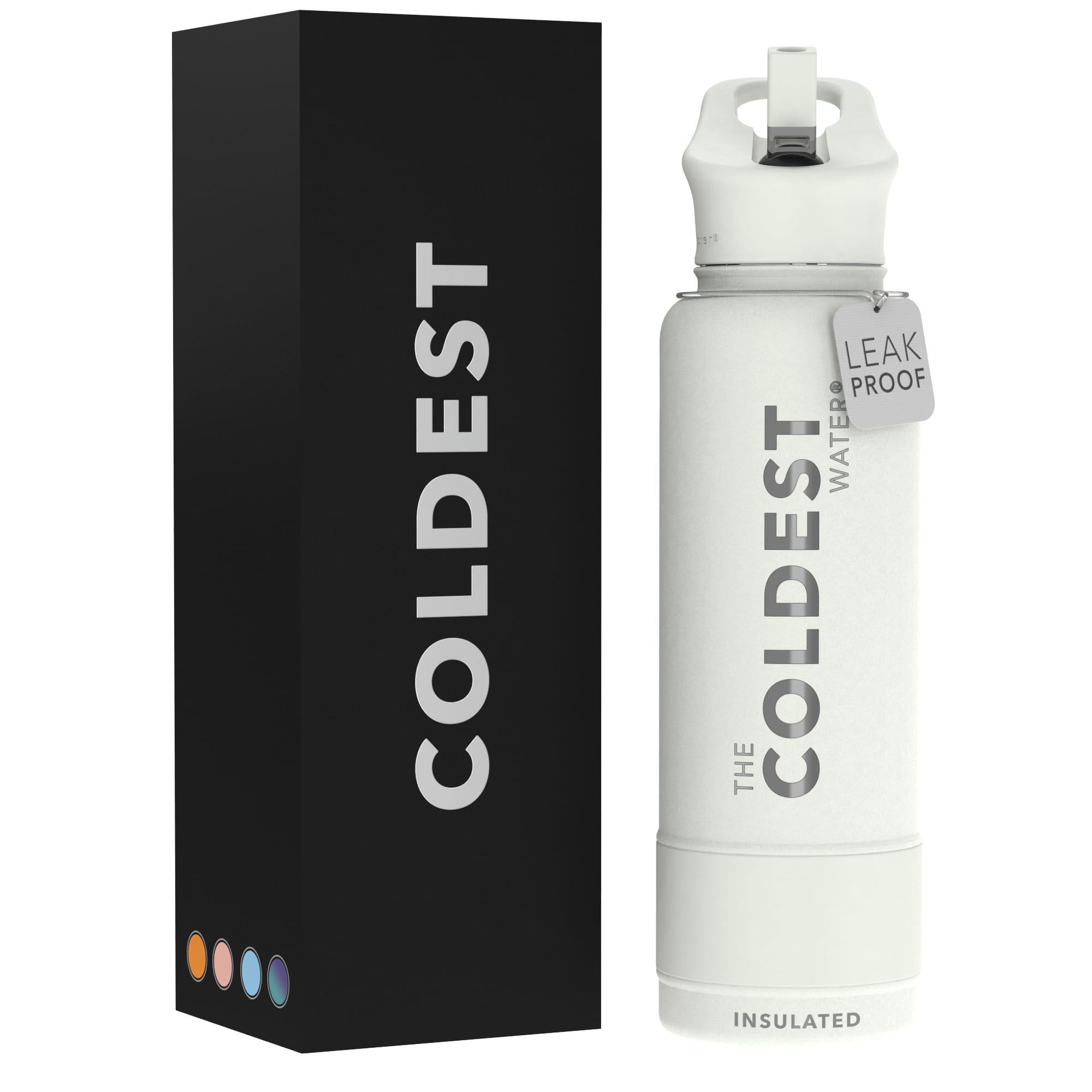 Coldest Insulated Water Bottle with Straw Lid - Stainless Steel Metal Insulated Bottle for Men & Women (Margarita, 40 oz)