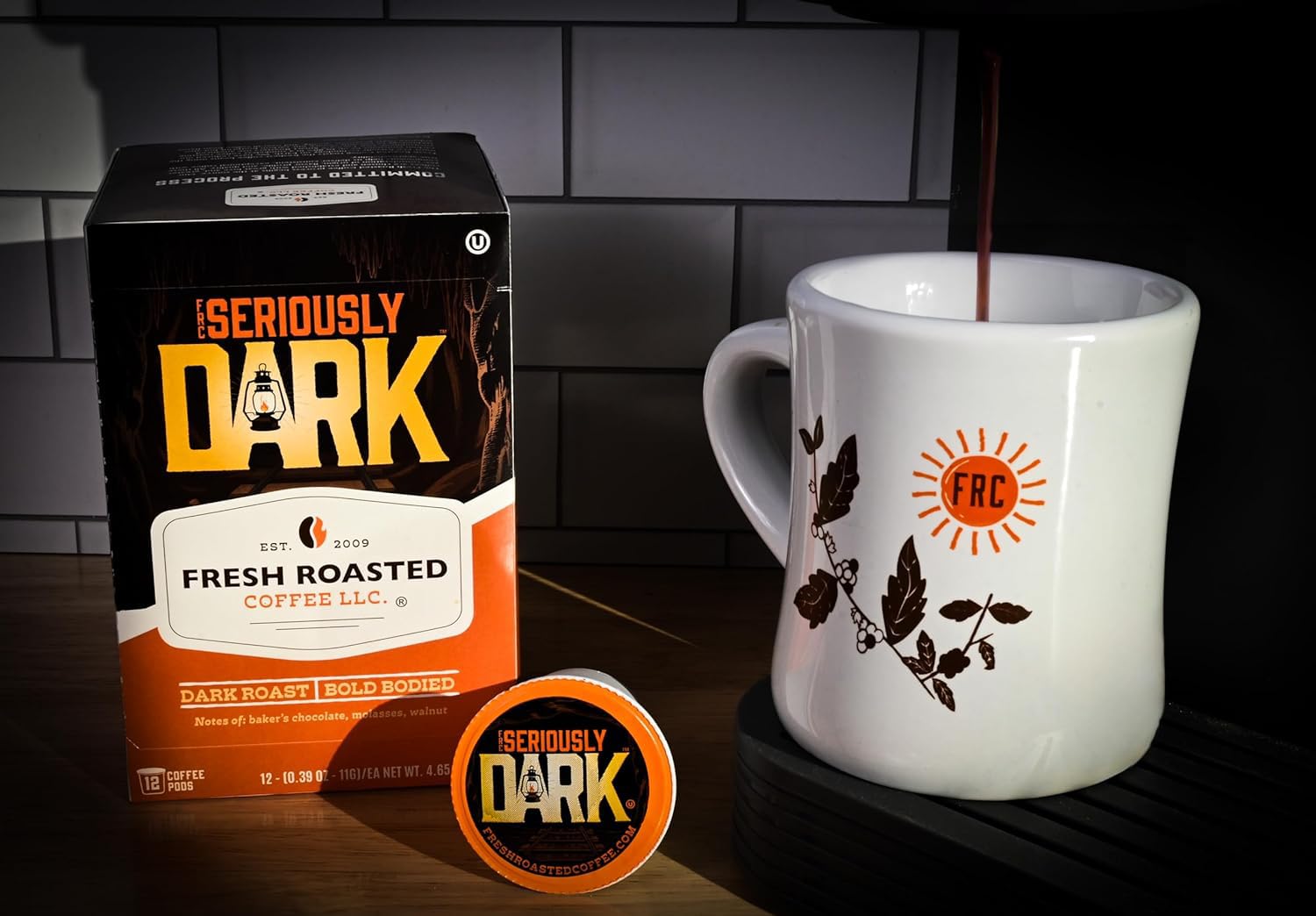 Fresh Roasted Coffee, Seriously Dark, Artisan Blend K-Cup Pods for Keurig Brewers, Dark Roast, Kosher, 24 Count (Pack of 3)