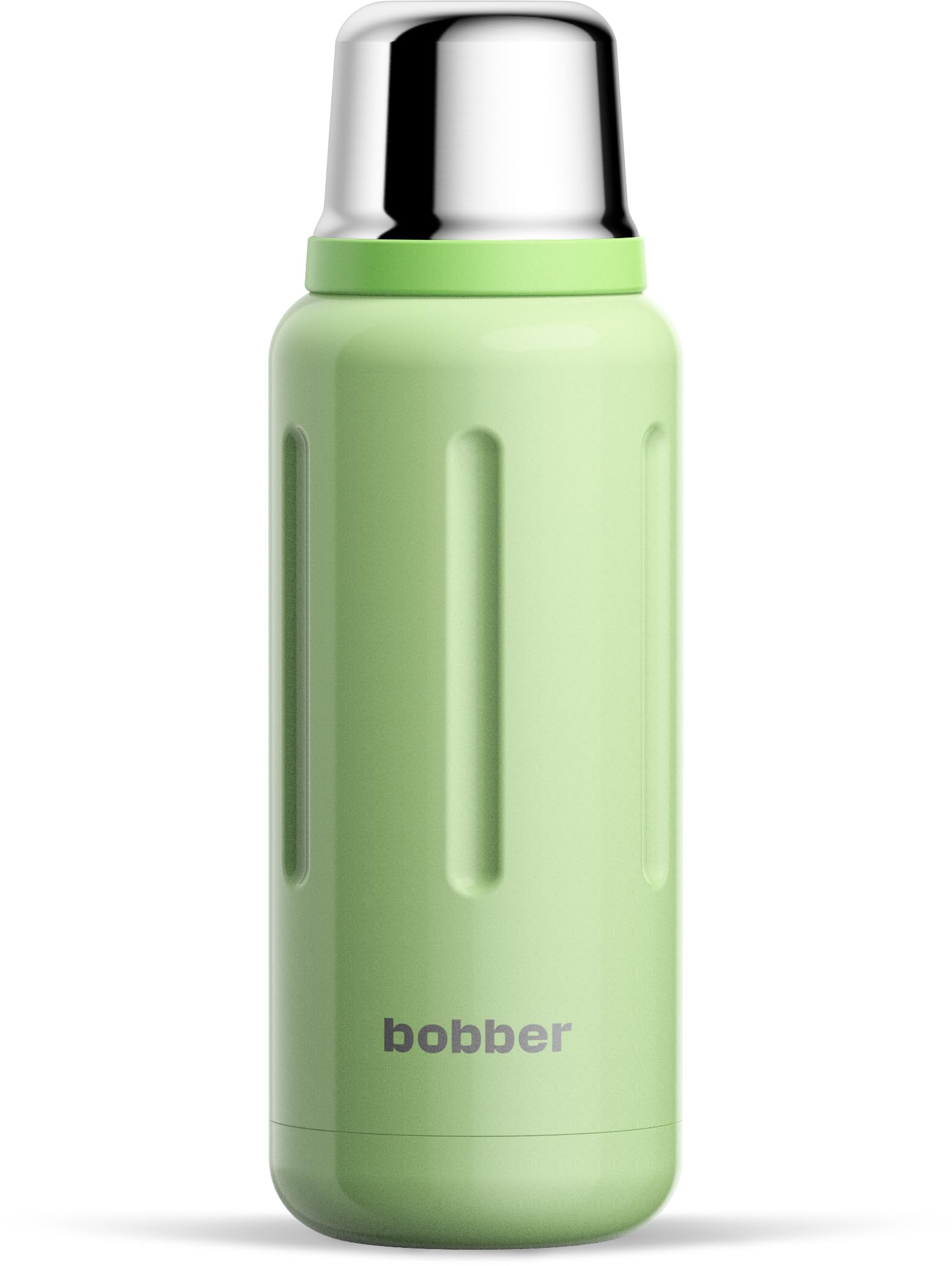 BOBBER 34 oz / 1 Liter Stainless Steel Travel Thermo Flask for Hot and Cold Drinks – Dishwasher Safe Metal Water Bottle with Cup Lid – Keeps Hot for 48 Hours – BPA-Free, Vacuum Insulated (Mint Cooler)
