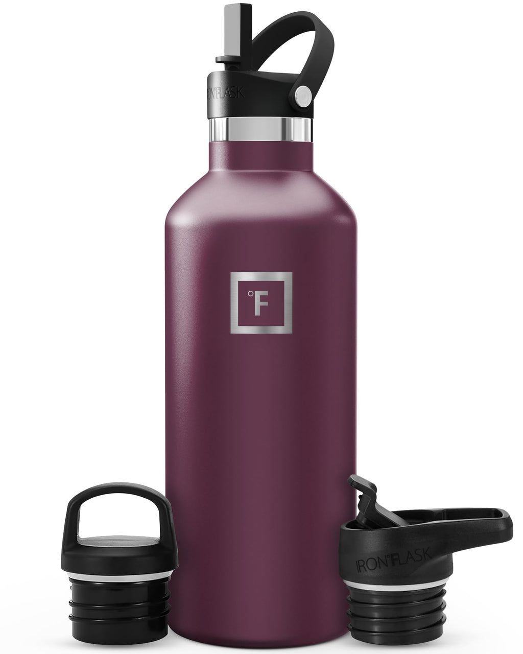 IRON °FLASK 32 oz Narrow Mouth Water Bottle with 3 Lids