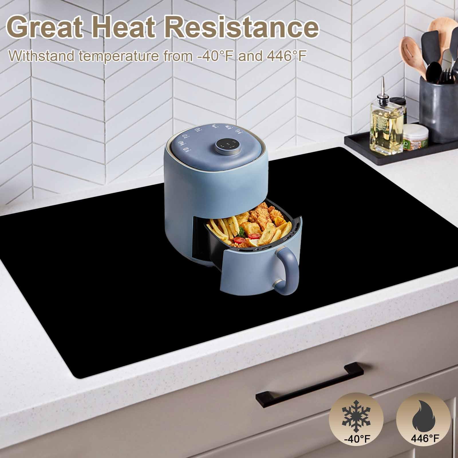 47.2"x23.6"(120cmx60cm) Large Silicone Mat for Kitchen Counter, Non-Slip Heat Resistant Countertop Protector, Waterproof Multipurpose Mat for Kitchen Island, Light Brown