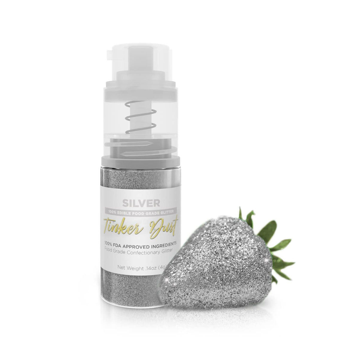 Bakell - Classic Red Tinker Dust (4g, 1x Mini Spray Pump) Edible Glitter for Food, Desserts, and Baked goods!