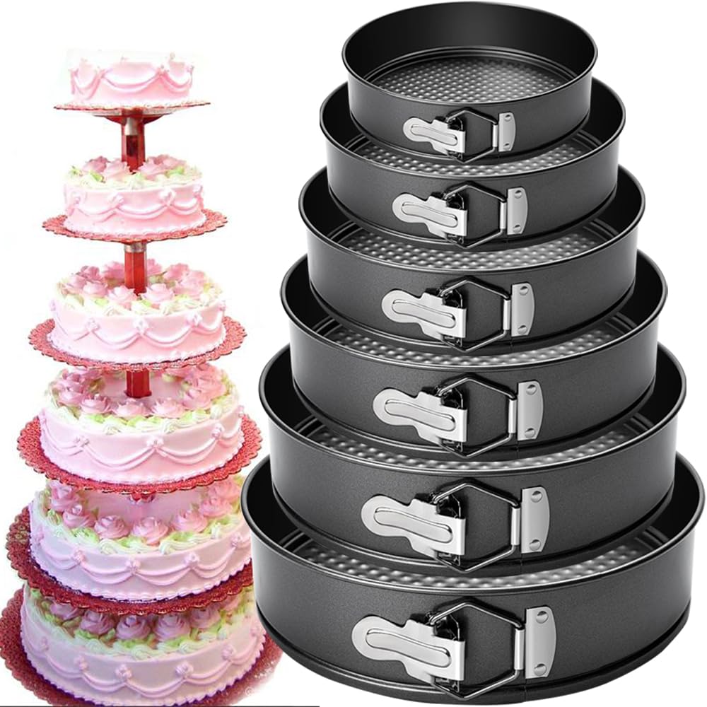 Yetthpowr Springform Cake Pan Set of 3 (9.5, 10, 11 Inch) Square Baking Pans Nonstick Cheesecake Pans with Removable Bottom Bakeware for Cake, Cheesecakes, Pizza, and Quiches
