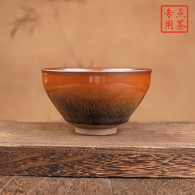 Matcha Bowl, Jian Ware Hare's Fur Glaze 12.17oz, Kiln Change Jian Ware Chinese Jianzhan, Matcha Cup Tea Ceremony, Authentic Porcelain Chawan