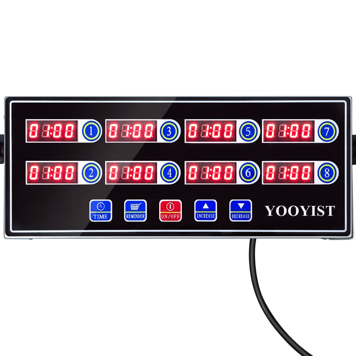 YOOYIST 8 Channel Commercial Kitchen Timer Digital Stainless Steel Timer