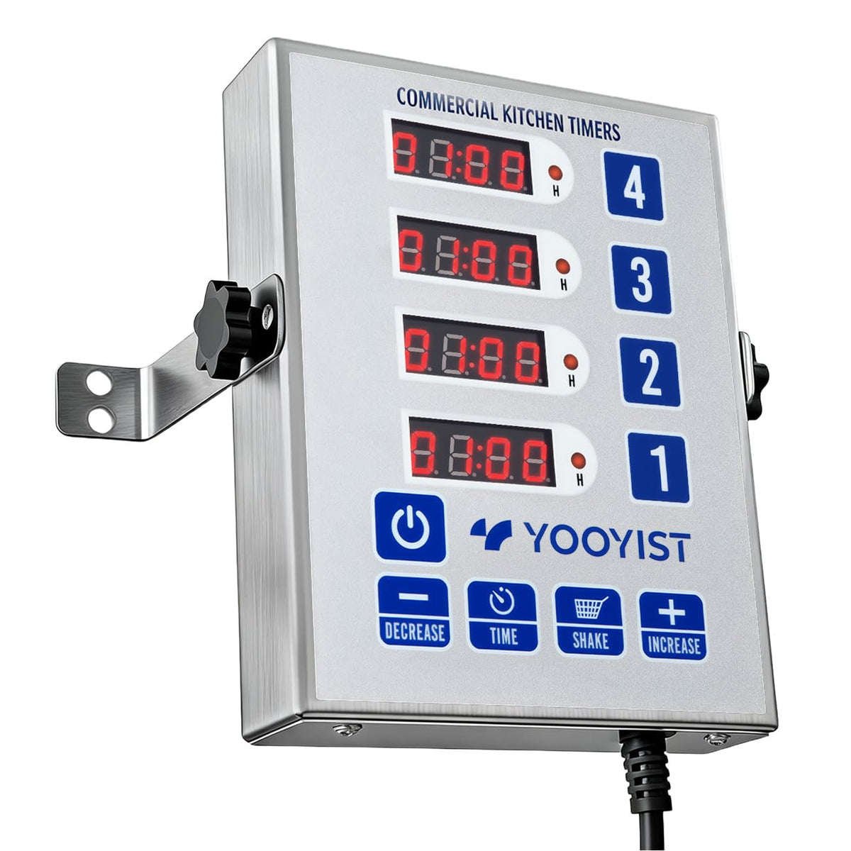 YOOYIST Commercial 4 Channel Digital Kitchen Timer Loud Alarm Cook Timer