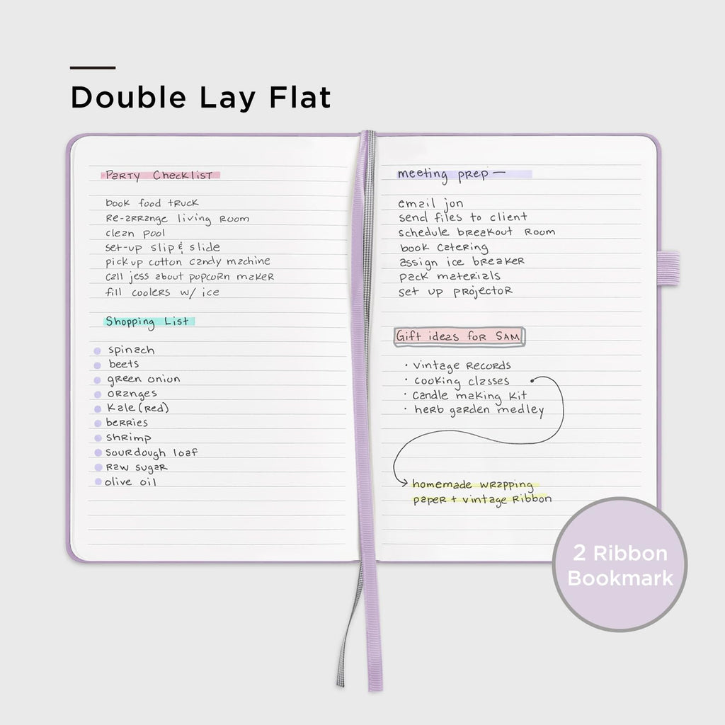 &And Per Se Lined Hardcover Notebook – A5 5.7"x8" College Ruled, 160 Pages, 100gsm Thick Paper – Aesthetic Journal for Women, Gift-Ready Planner, Everyday Writing Notebook (Lavender)