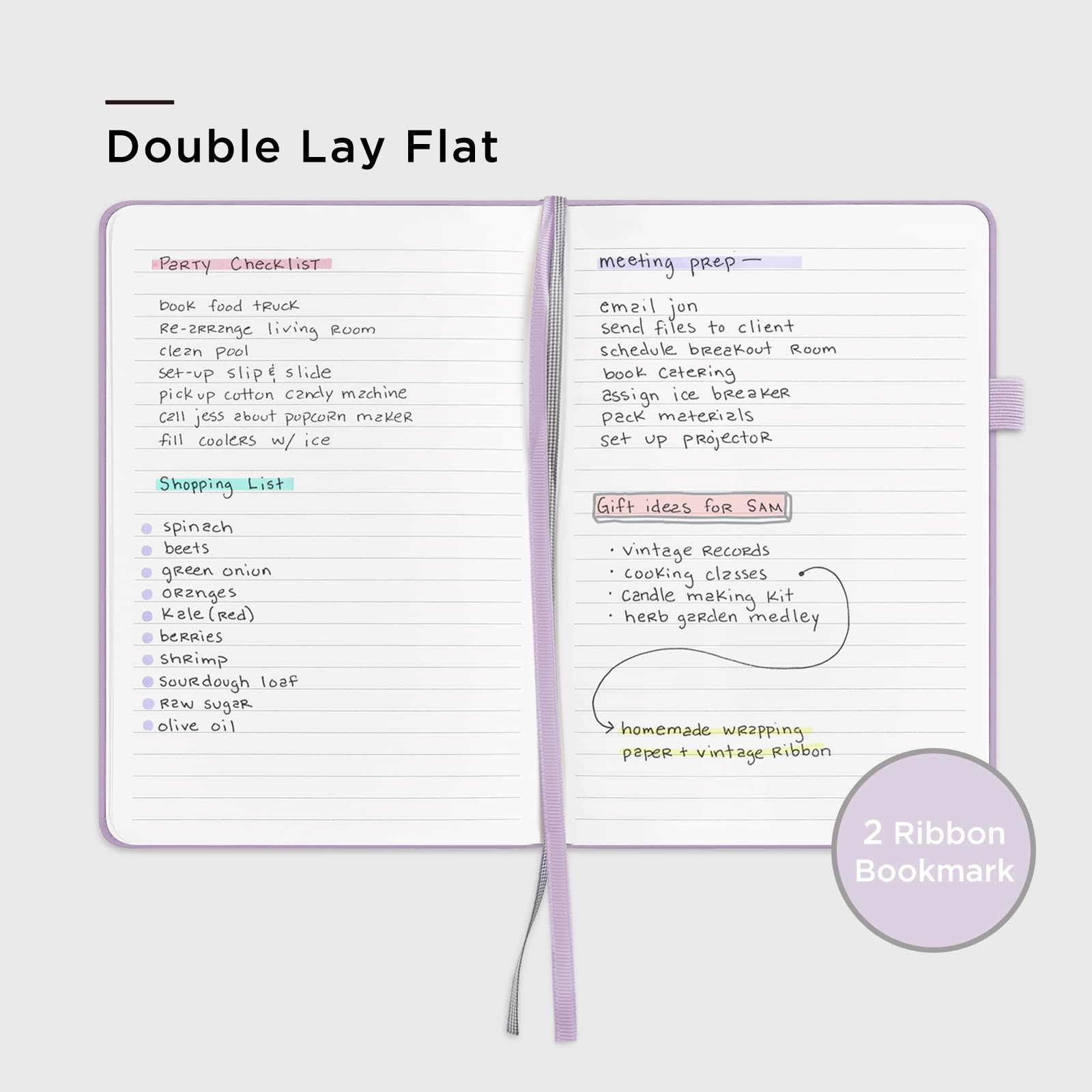 &And Per Se Lined Hardcover Notebook – A5 5.7"x8" College Ruled, 160 Pages, 100gsm Thick Paper – Aesthetic Journal for Women, Gift-Ready Planner, Everyday Writing Notebook (Lavender)